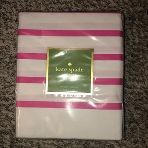 KATE SPADE PINK STRIPED SHOWER CURTAIN